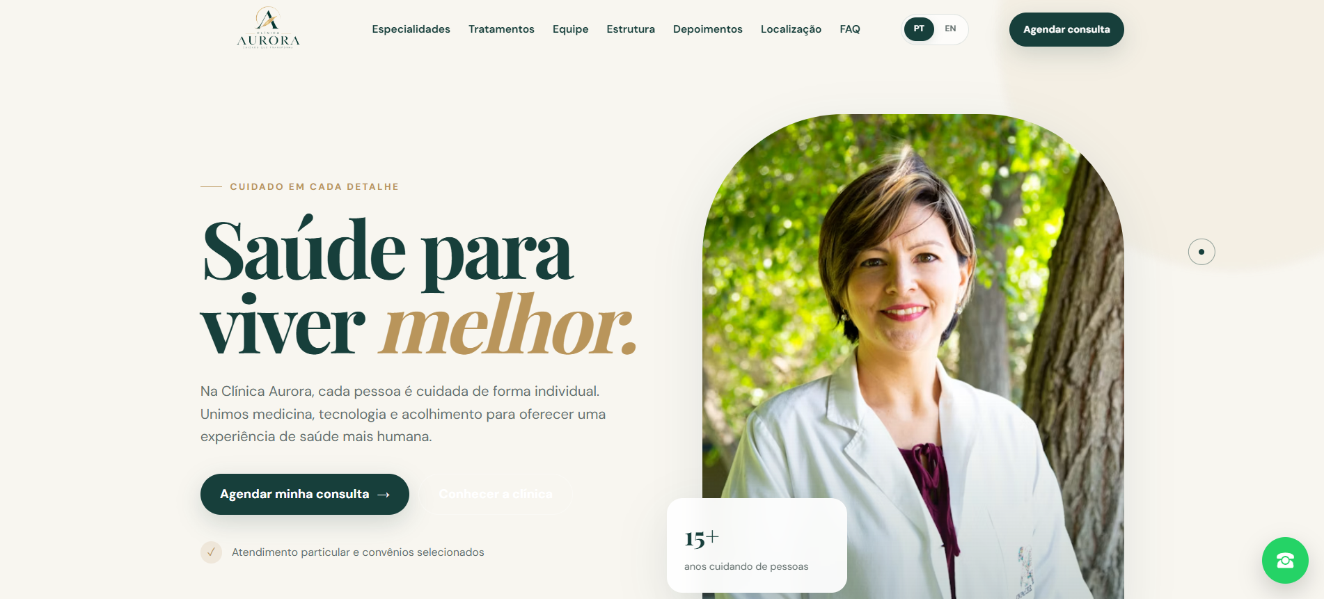 Landing Page Clínica Aurora